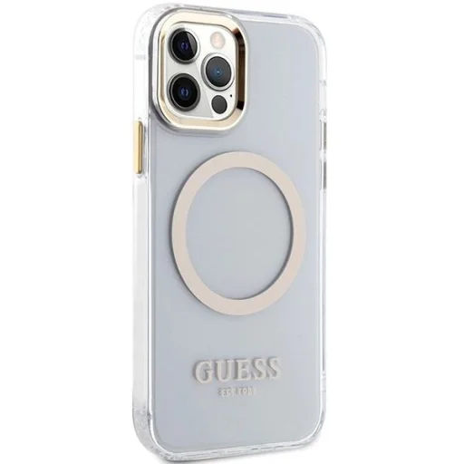Guess Metal Outline Magsafe iPhone 12 / iPhone 12 Pro tok - arany - 4