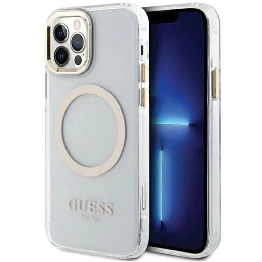 Guess Metal Outline Magsafe iPhone 12 / iPhone 12 Pro tok - arany - 1