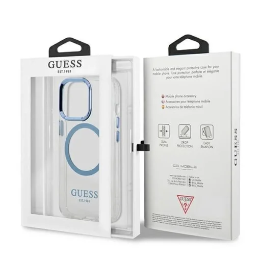 Guess Metal Outline MagSafe iPhone 13 Pro / iPhone 13 tok - kék - 8