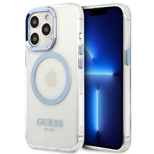 Guess Metal Outline MagSafe iPhone 13 Pro / iPhone 13 tok - kék - 1