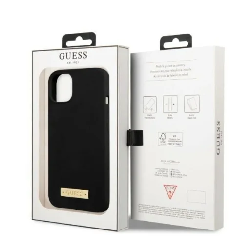 Guess GUHMP13MSPLK iPhone 13 6.1" fekete/fekete kemény tok szilikon logó táblával MagSafe - 8