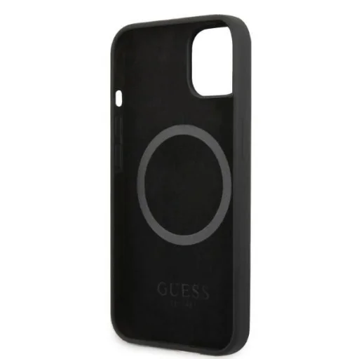 Guess GUHMP13MSPLK iPhone 13 6.1" fekete/fekete kemény tok szilikon logó táblával MagSafe - 7