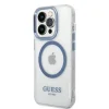 Guess Metal Outline MagSafe tok iPhone 14 Pro - kék - 2