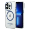 Guess Metal Outline MagSafe tok iPhone 14 Pro - kék - 1