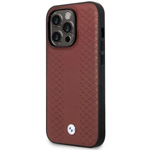  iPhone 14 Pro Max 6.7" Burgundy/Burgundy Leather Diamond Pattern MagSafe BMW BMHMP14X22RFGR tok - 2
