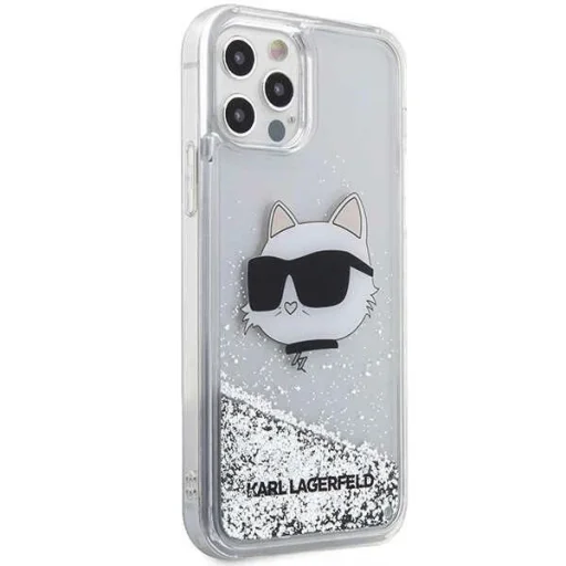 Karl Lagerfeld KLHCP12MLNHCCS iPhone 12/ 12 Pro 6.1" silver/silver hardcase Glitter Choupette Head - 4