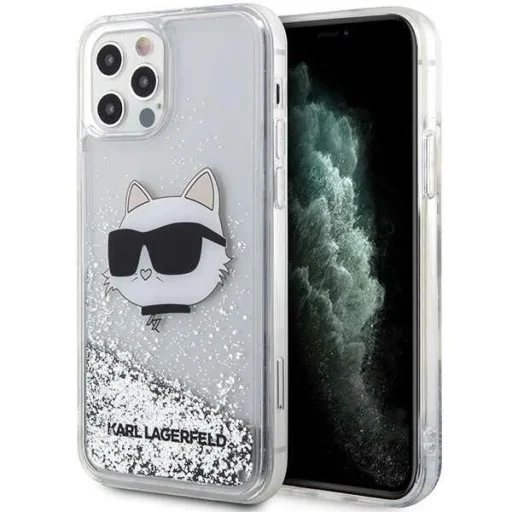 Karl Lagerfeld KLHCP12MLNHCCS iPhone 12/ 12 Pro 6.1" silver/silver hardcase Glitter Choupette Head - 1