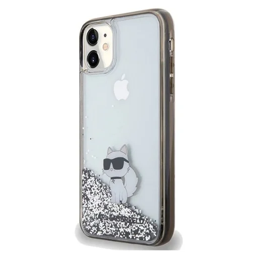 Karl Lagerfeld Liquid Glitter Choupette tok iPhone 11 - átlátszó - 2