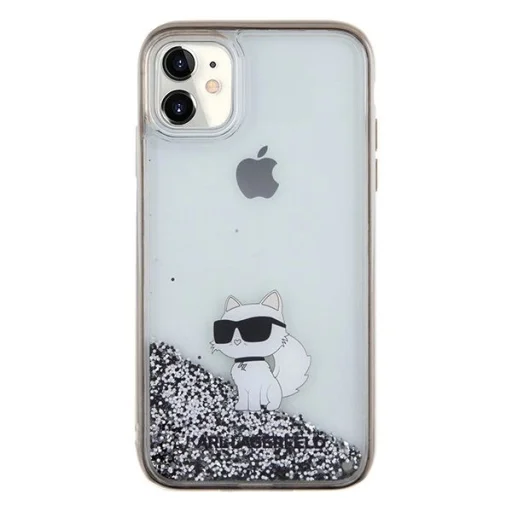 Karl Lagerfeld Liquid Glitter Choupette tok iPhone 11 - átlátszó - 3