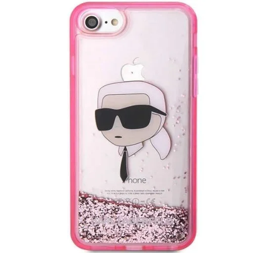 Karl Lagerfeld KLHCI8LNKHCP iPhone 7/8/ SE 2020/2022 pink/pink hardcase Glitter Karl Head tok - 3