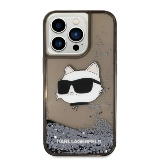 Karl Lagerfeld KLHCP14XLNCHCK iPhone 14 Pro Max 6.7" fekete/fekete keménytok Glitter Choupette Fej tok - 3