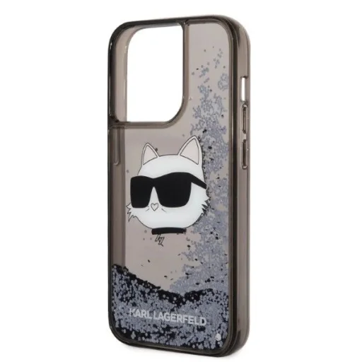 Karl Lagerfeld KLHCP14XLNCHCK iPhone 14 Pro Max 6.7" fekete/fekete keménytok Glitter Choupette Fej tok - 6