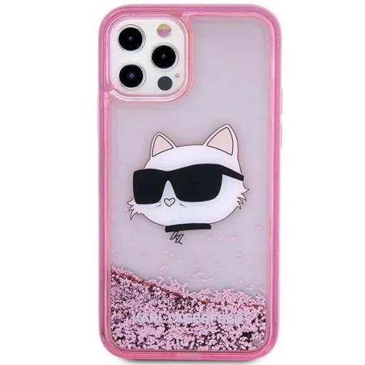 Karl Lagerfeld KLHCP12MLNCHCP iPhone 12/ 12 Pro 6.1" pink/pink glitter tok Choupette fej - 3
