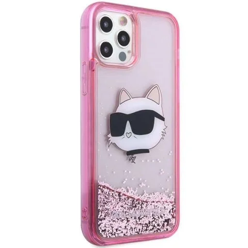 Karl Lagerfeld KLHCP12MLNCHCP iPhone 12/ 12 Pro 6.1" pink/pink glitter tok Choupette fej - 4