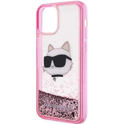 Karl Lagerfeld KLHCP12MLNCHCP iPhone 12/ 12 Pro 6.1" pink/pink glitter tok Choupette fej - 6