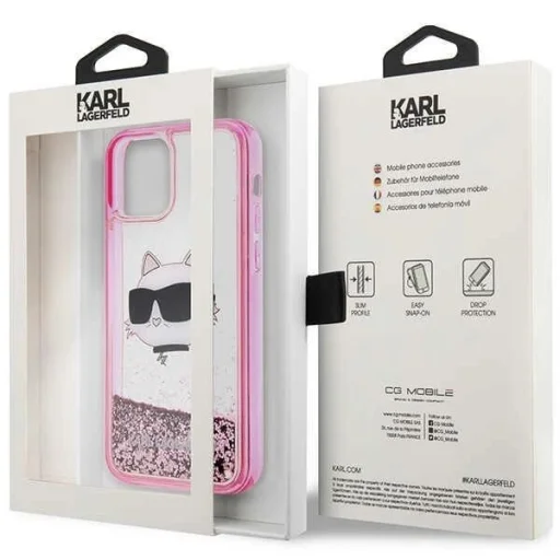 Karl Lagerfeld KLHCP12MLNCHCP iPhone 12/ 12 Pro 6.1" pink/pink glitter tok Choupette fej - 8