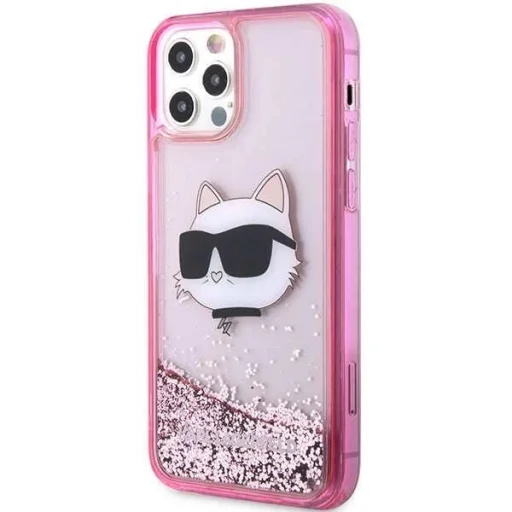 Karl Lagerfeld KLHCP12MLNCHCP iPhone 12/ 12 Pro 6.1" pink/pink glitter tok Choupette fej - 2