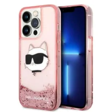Karl Lagerfeld KLHCP14XLNCHCP iPhone 14 Pro Max 6.7" pink/pink kemény tok Glitter Choupette Head tok