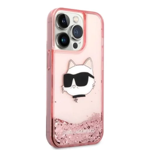 Karl Lagerfeld KLHCP14LLNCHCP iPhone 14 Pro 6.1" rózsaszín/rózsaszín keménytok Glitter Choupette Head tok - 4