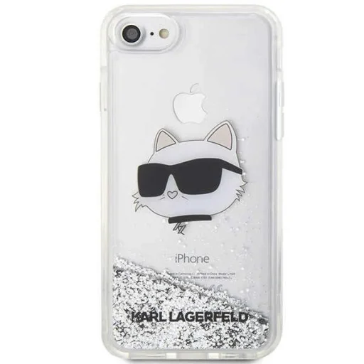 Karl Lagerfeld KLHCI8LNHCCS iPhone 7/8/SE 2020/2022 ezüst/ezüst keménytok Glitter Choupette Fej tok - 3