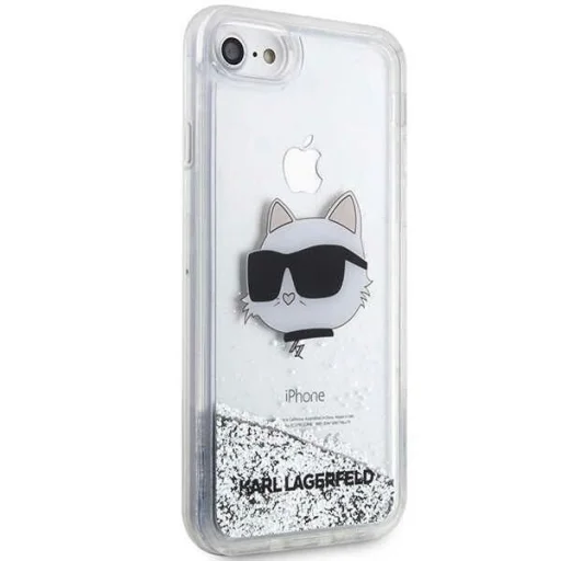 Karl Lagerfeld KLHCI8LNHCCS iPhone 7/8/SE 2020/2022 ezüst/ezüst keménytok Glitter Choupette Fej tok - 4