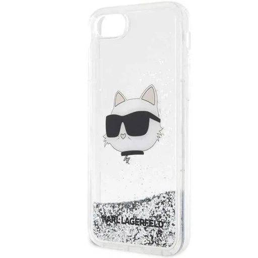 Karl Lagerfeld KLHCI8LNHCCS iPhone 7/8/SE 2020/2022 ezüst/ezüst keménytok Glitter Choupette Fej tok - 6