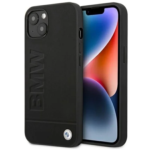 iPhone 14 Plus 6.7" fekete / fekete BMW BMHCP14MSLLBK Bőr Nyomatos tok - 1