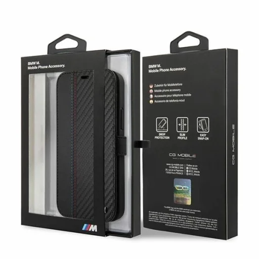  iPhone 12 Mini BMW M Collection PU Carbon Stripe fliptok - 6