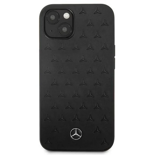 Mercedes MEHCP13SPSQBK iPhone 13 mini 5,4" fekete tok bőrből, csillag mintázattal - 3