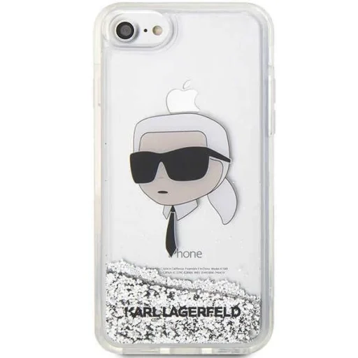 Karl Lagerfeld KLHCI8LNKHCH iPhone 7/8/SE 2020/2022 ezüst/ezüst kemény tok Glitter Karl Head - 3