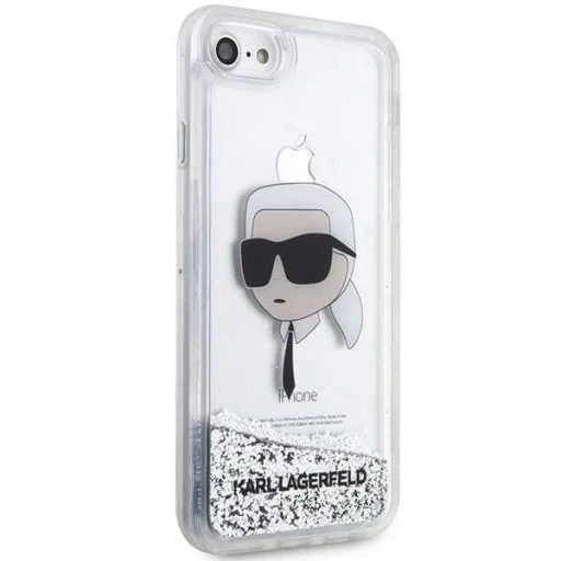 Karl Lagerfeld KLHCI8LNKHCH iPhone 7/8/SE 2020/2022 ezüst/ezüst kemény tok Glitter Karl Head - 4