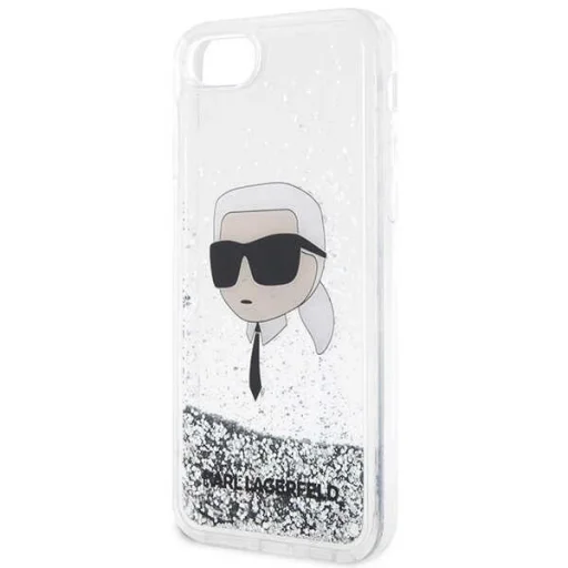 Karl Lagerfeld KLHCI8LNKHCH iPhone 7/8/SE 2020/2022 ezüst/ezüst kemény tok Glitter Karl Head - 6
