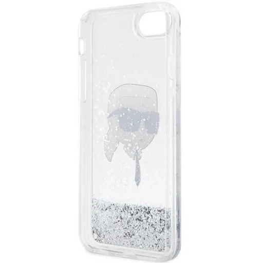Karl Lagerfeld KLHCI8LNKHCH iPhone 7/8/SE 2020/2022 ezüst/ezüst kemény tok Glitter Karl Head - 7