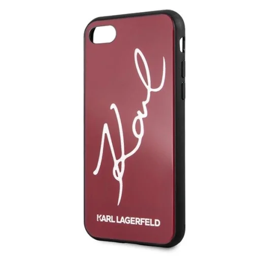 Karl Lagerfeld KLHCI8DLKSRE iPhone 7/8 SE 2020 / SE 2022 piros hard tok Signature Glitter - 3