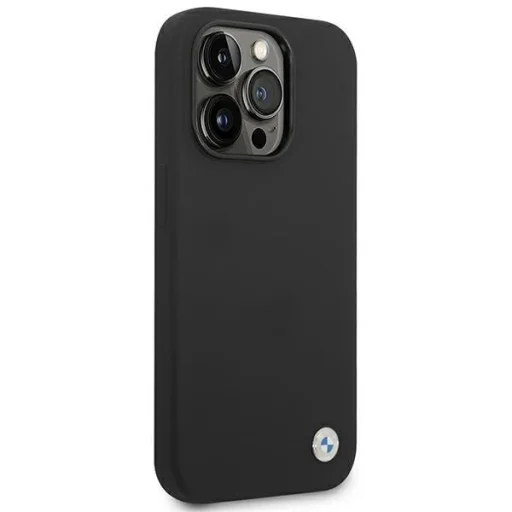  iPhone 14 Pro 6,1" Fekete Szilikon Tok BMW BMHCP14LSILBK fém logóval - 4