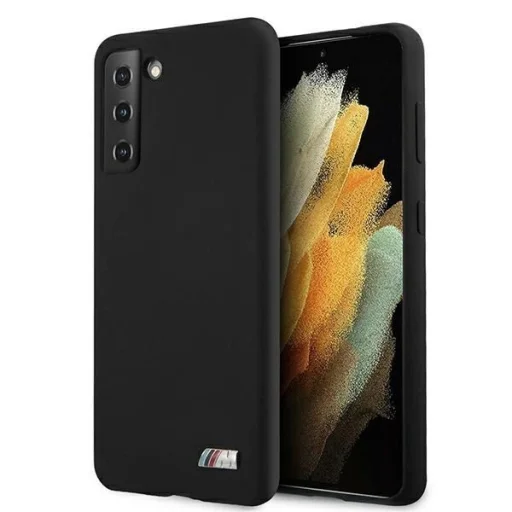 BMW BMHCS21MMSILBK Samsung Galaxy S21 Plus tok fekete Silicone M Collection tok - 1