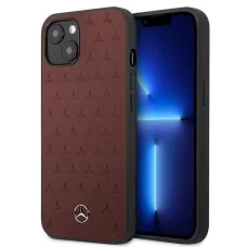 Mercedes MEHCP13SPSQRE iPhone 13 mini 5,4" piros hardcase bőr csillag mintázatú tok