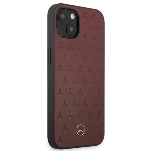 Mercedes MEHCP13SPSQRE iPhone 13 mini 5,4" piros hardcase bőr csillag mintázatú tok - 4