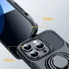 Joyroom Dual Hinge tok iPhone 14 Pro-hoz, páncélozott tok állvánnyal és gyűrűtartóval fekete - 3