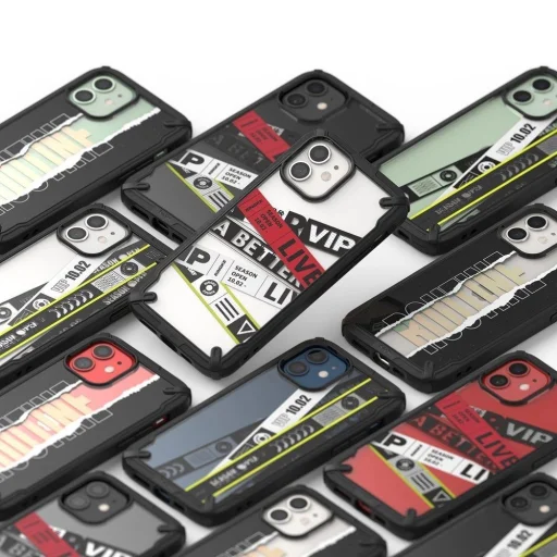 Ringke Fusion X Design strapabíró PC tok TPU ütközővel iPhone 12 mini fekete (Routine) (XDAP0020) tok - 6