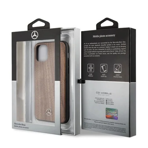 Mercedes MEHCN65VWOLB iPhone 11 Pro Max tok barna Wood Line Walnut - 6