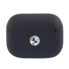 BMW BMAPSSLNA AirPods Pro tok sötétkék/navy valódi bőr ezüst logóval