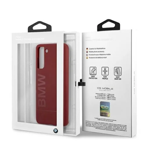 BMW BMHCS21MSLBLRE S21+ G996 piros hardcase Szilikon Aláírás Logó tok - 8