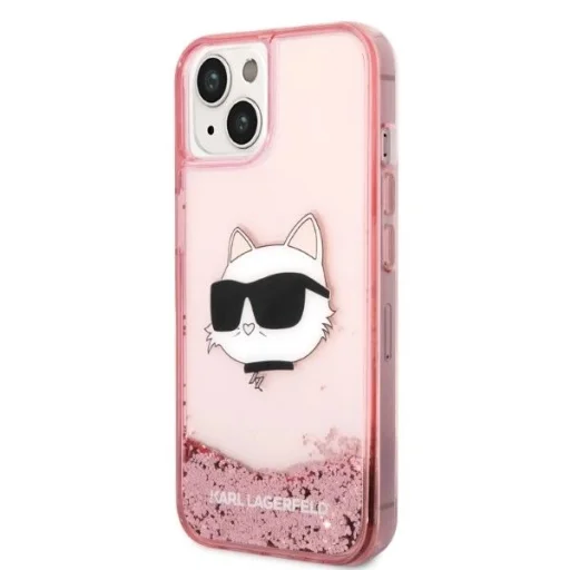 Karl Lagerfeld Glitter Choupette Head tok iPhone 14 Plus - rózsaszín - 2