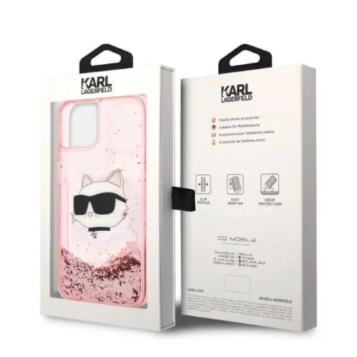 Karl Lagerfeld Glitter Choupette Head tok iPhone 14 Plus - rózsaszín - 8