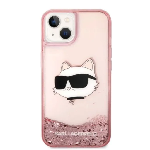 Karl Lagerfeld Glitter Choupette Head tok iPhone 14 Plus - rózsaszín - 3