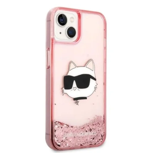 Karl Lagerfeld Glitter Choupette Head tok iPhone 14 Plus - rózsaszín - 4