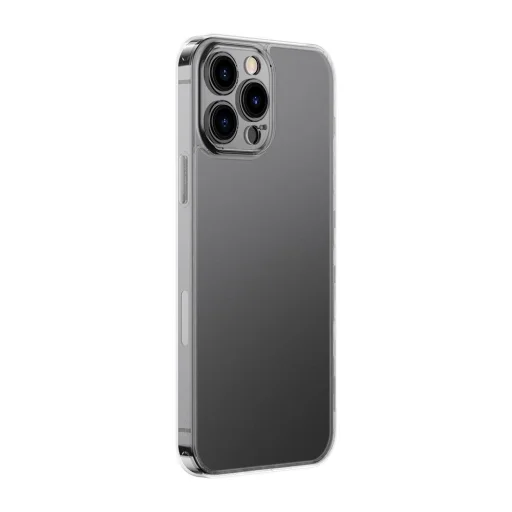 Baseus Frosted Glass Case tok iPhone 13 Pro Max-hoz kemény tok gél kerettel átlátszó (ARWS000202) - 2