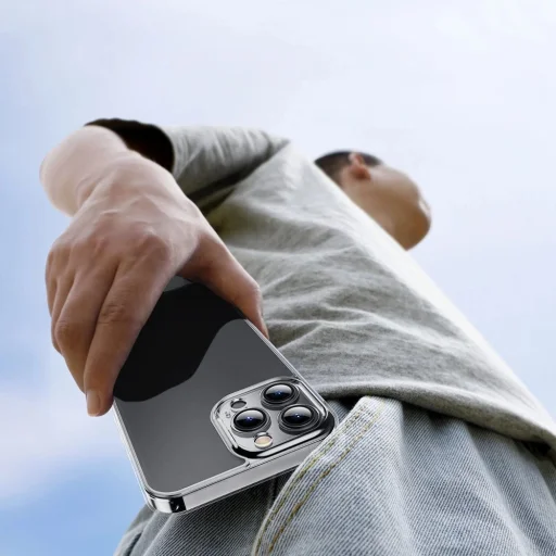 Baseus Frosted Glass Case tok iPhone 13 Pro Max-hoz kemény tok gél kerettel átlátszó (ARWS000202) - 13