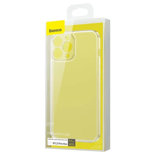 Baseus Frosted Glass Case tok iPhone 13 Pro Max-hoz kemény tok gél kerettel átlátszó (ARWS000202) - 5
